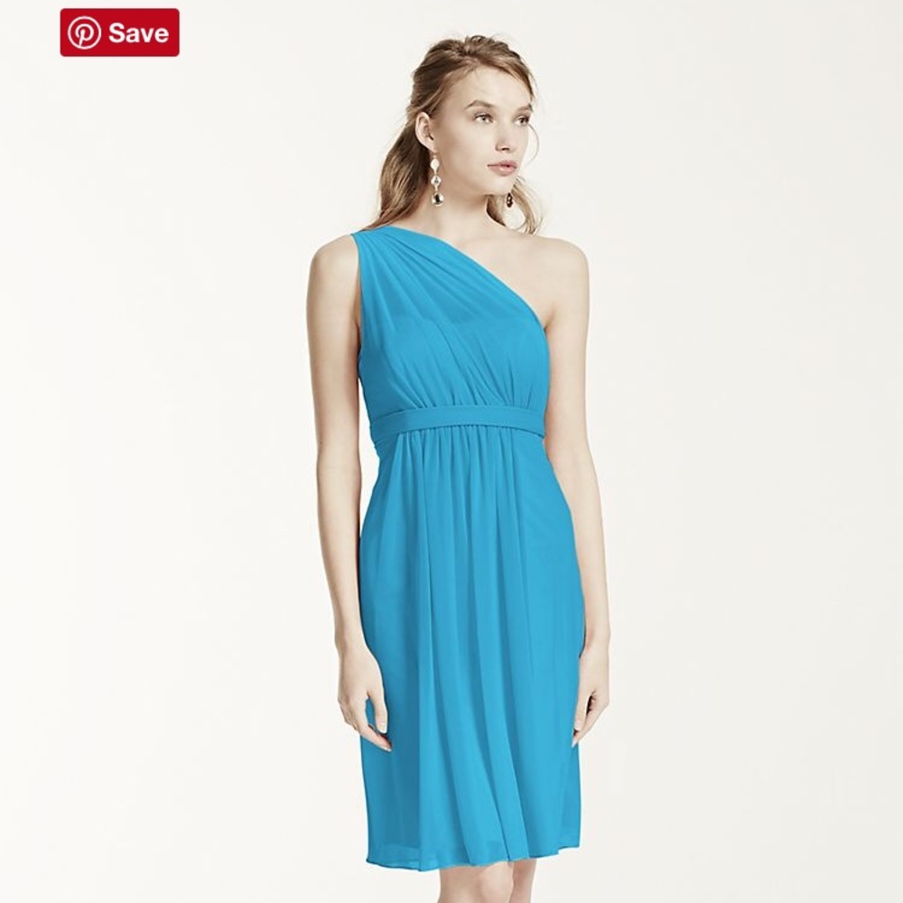 David’s Bridal | Malibu Blue Bridesmaid Dress